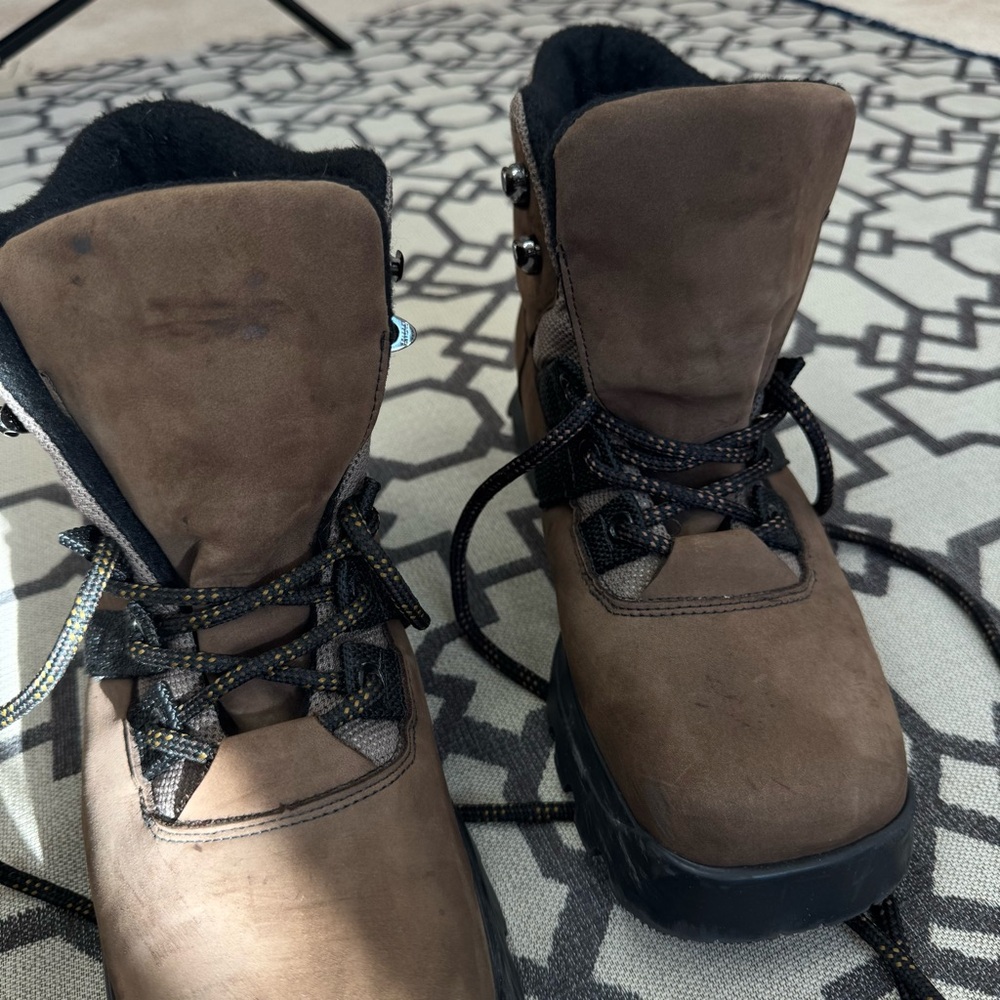 Bogner Square Toe Hiking Ski Boots Brown Nubuck Suede Textile Rubber Sole Sz 40 - Picture 5 of 17